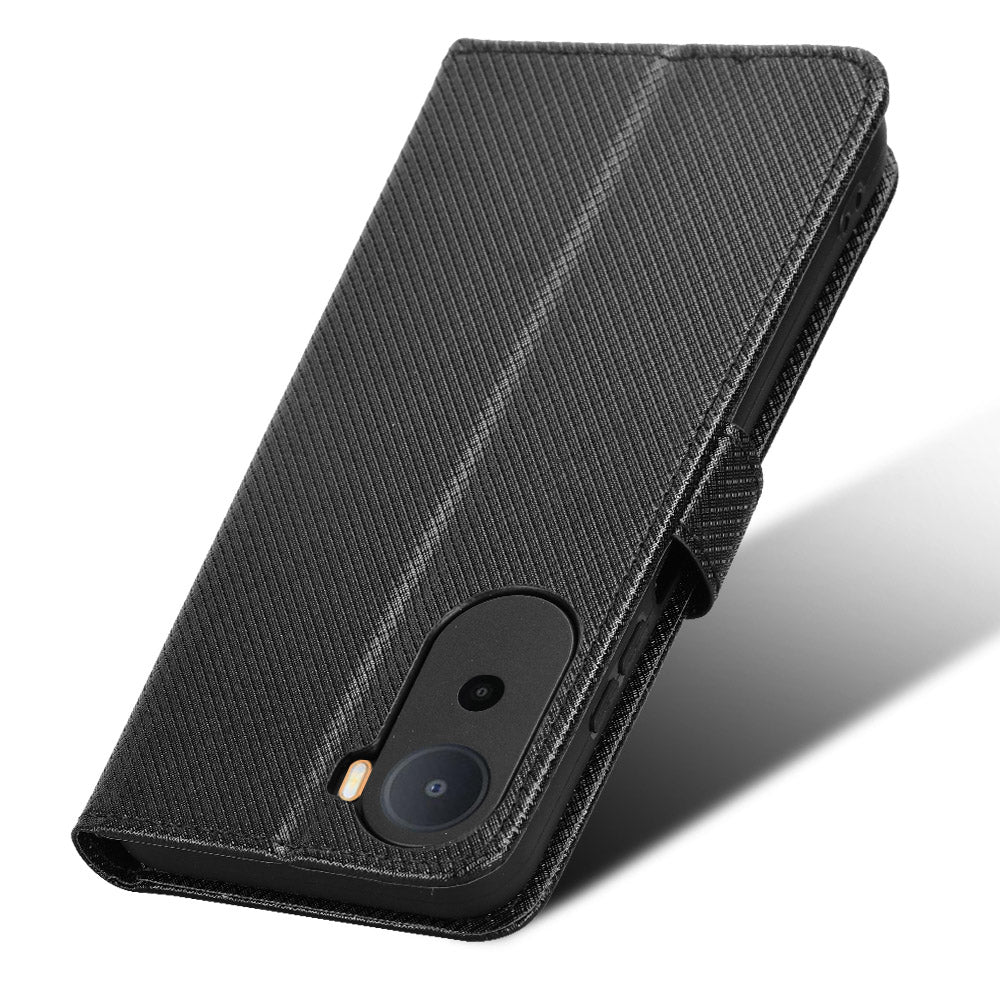 Leather Wallet Case for Xiaomi Poco C85x 5G / Poco C81 4G / Poco C81 Pro 4G / Redmi A7 Pro 4G (171.56mm) / Redmi A7 Pro 5G with Strap Diamond Texture Phone Cover