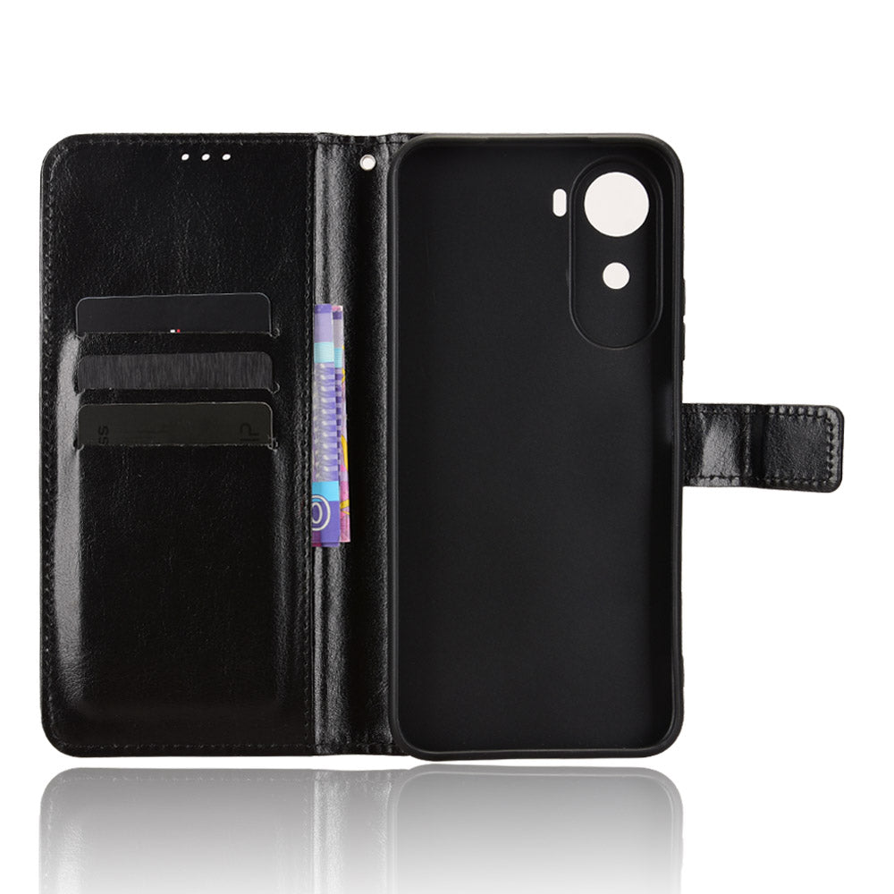 Läderfodral med rem för Xiaomi Poco C85x 5G / Poco C81 4G / Poco C81 Pro 4G / Redmi A7 Pro 4G (171.56mm) / Redmi A7 Pro 5G Crazy Horse Texture Phone Plånboksfodral