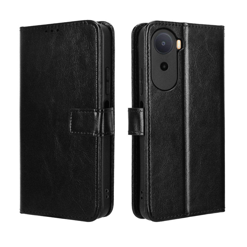 Läderfodral med rem för Xiaomi Poco C85x 5G / Poco C81 4G / Poco C81 Pro 4G / Redmi A7 Pro 4G (171.56mm) / Redmi A7 Pro 5G Crazy Horse Texture Phone Plånboksfodral