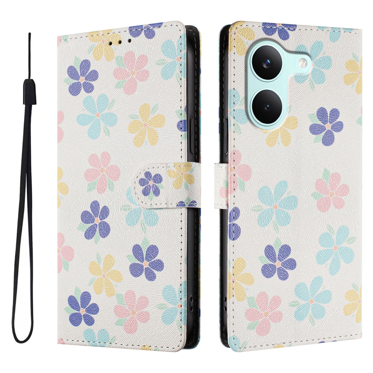For Xiaomi Poco X8 Pro 5G / Xiaomi Redmi Turbo 5 5G Case Pattern Print PU Leather Wallet Phone Cover with Wrist Strap