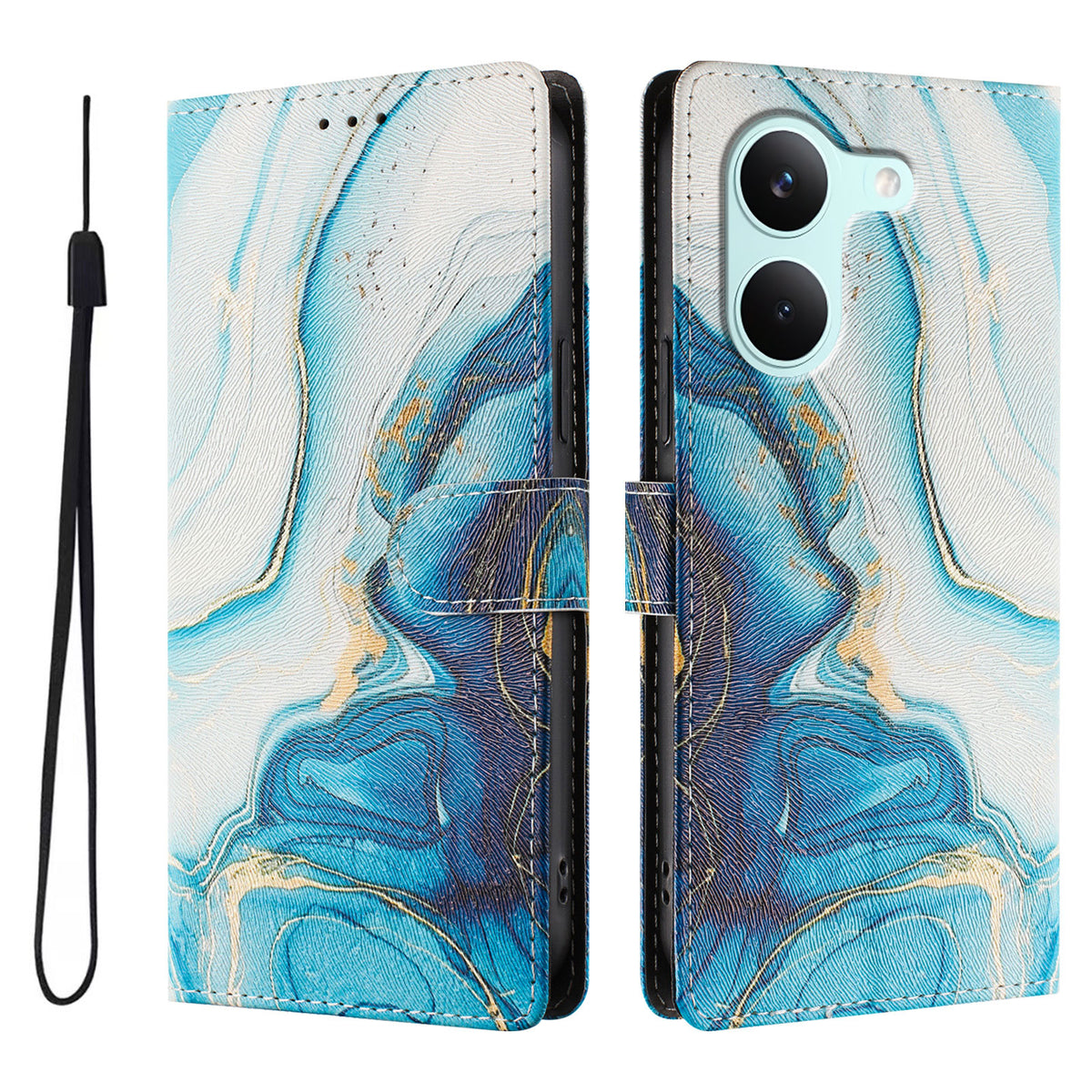 For Xiaomi Poco X8 Pro 5G / Xiaomi Redmi Turbo 5 5G Case Pattern Print PU Leather Wallet Phone Cover with Wrist Strap