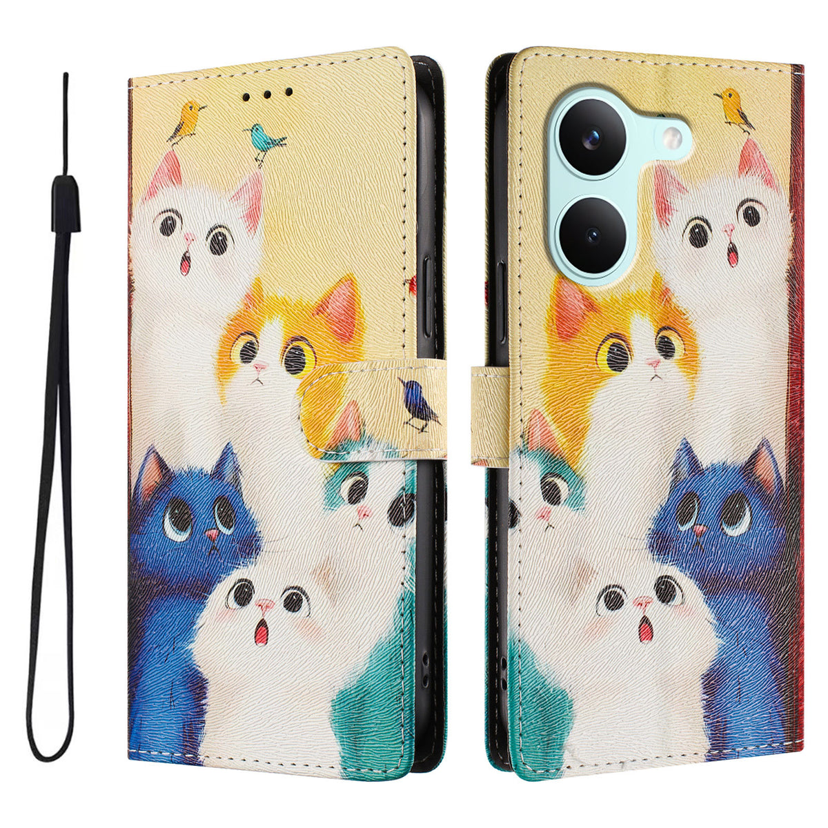 For Xiaomi Poco X8 Pro 5G / Xiaomi Redmi Turbo 5 5G Case Pattern Print PU Leather Wallet Phone Cover with Wrist Strap