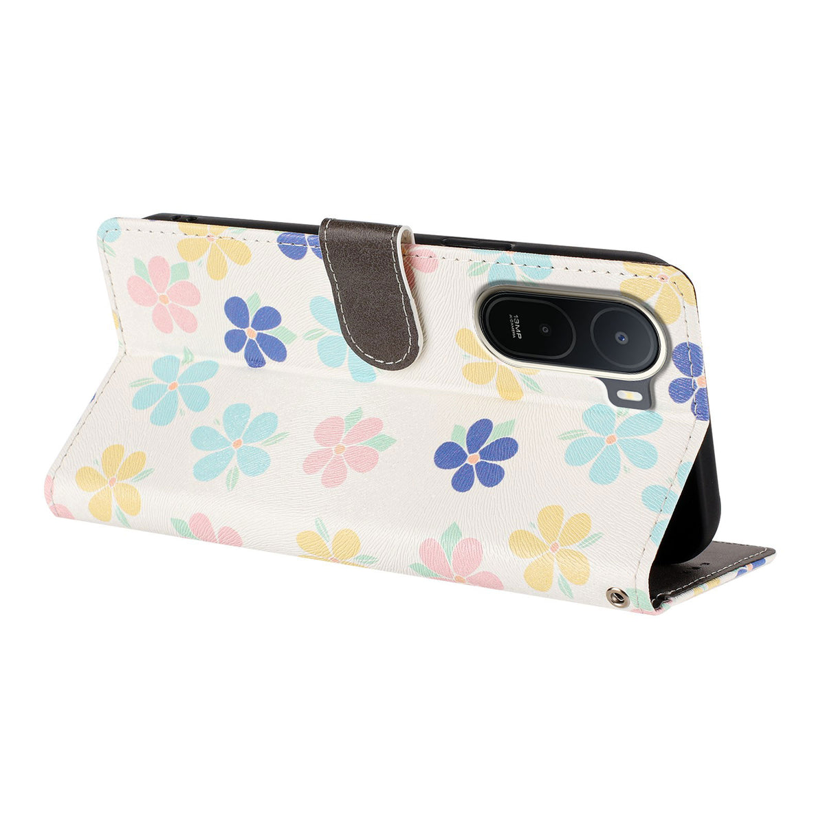 For Xiaomi Redmi A7 Pro 4G (171.56mm) / Poco C85x 5G Case Pattern Print PU Leather Wallet Phone Cover with Wrist Strap