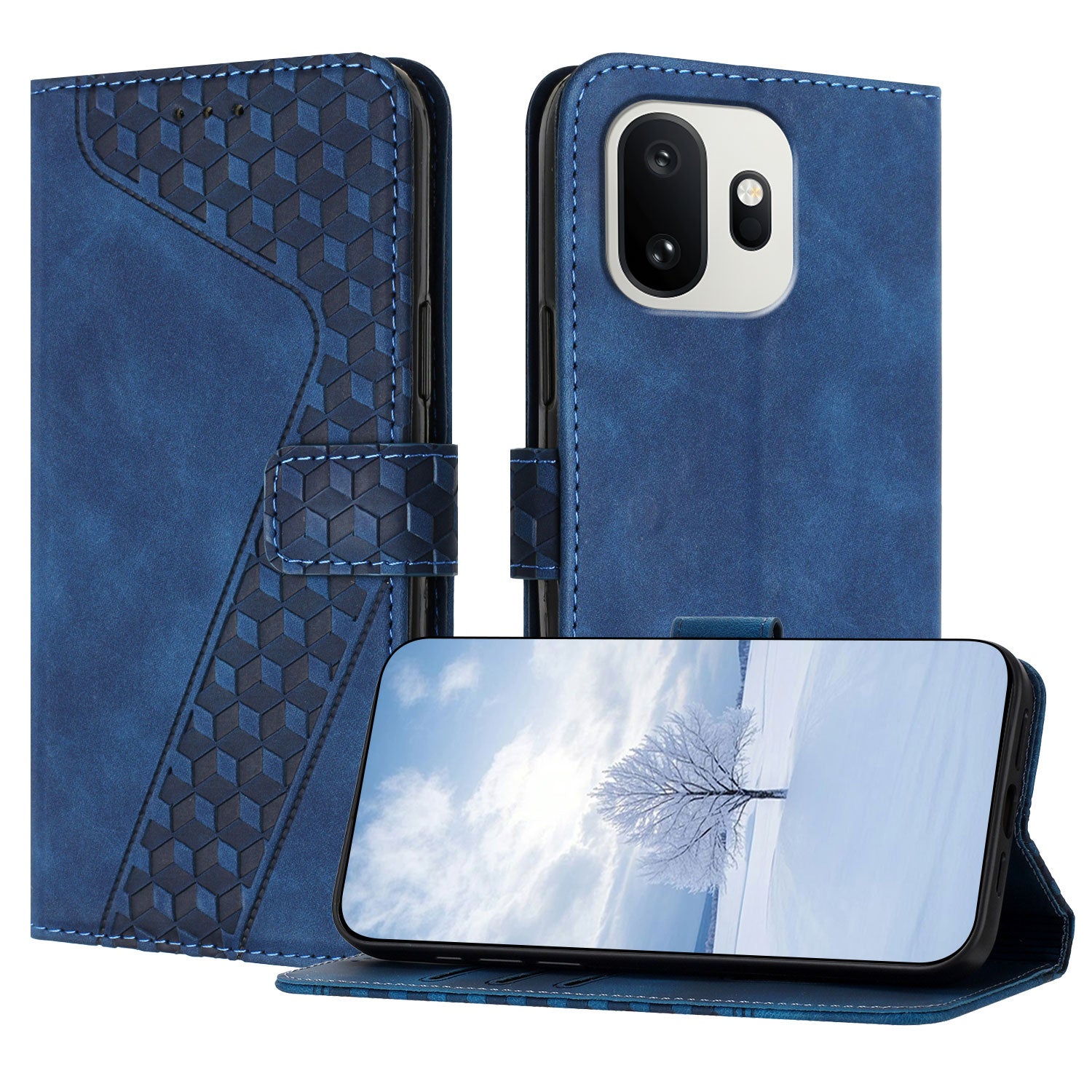 For OnePlus 15T 5G Leather Case 7-Shaped Pattern Wallet Stand Shockproof Phone Cover
