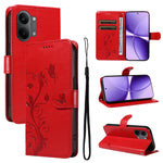 For Xiaomi Poco X8 Pro Max 5G / Xiaomi Redmi Turbo 5 Max 5G PU Leather Cases Flower Pattern Wallet Stand Phone Cover with Strap