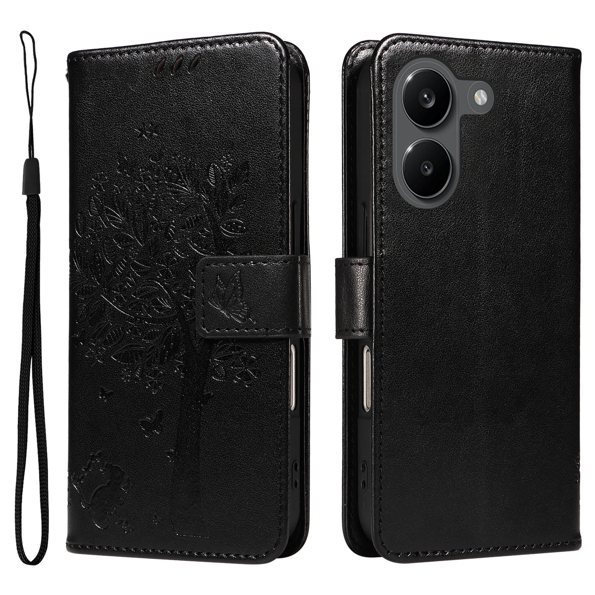 For Xiaomi Poco X8 Pro 5G / Xiaomi Redmi Turbo 5 5G Phone Case with Stand Cat Tree Pattern Leather Wallet Mobile Cover