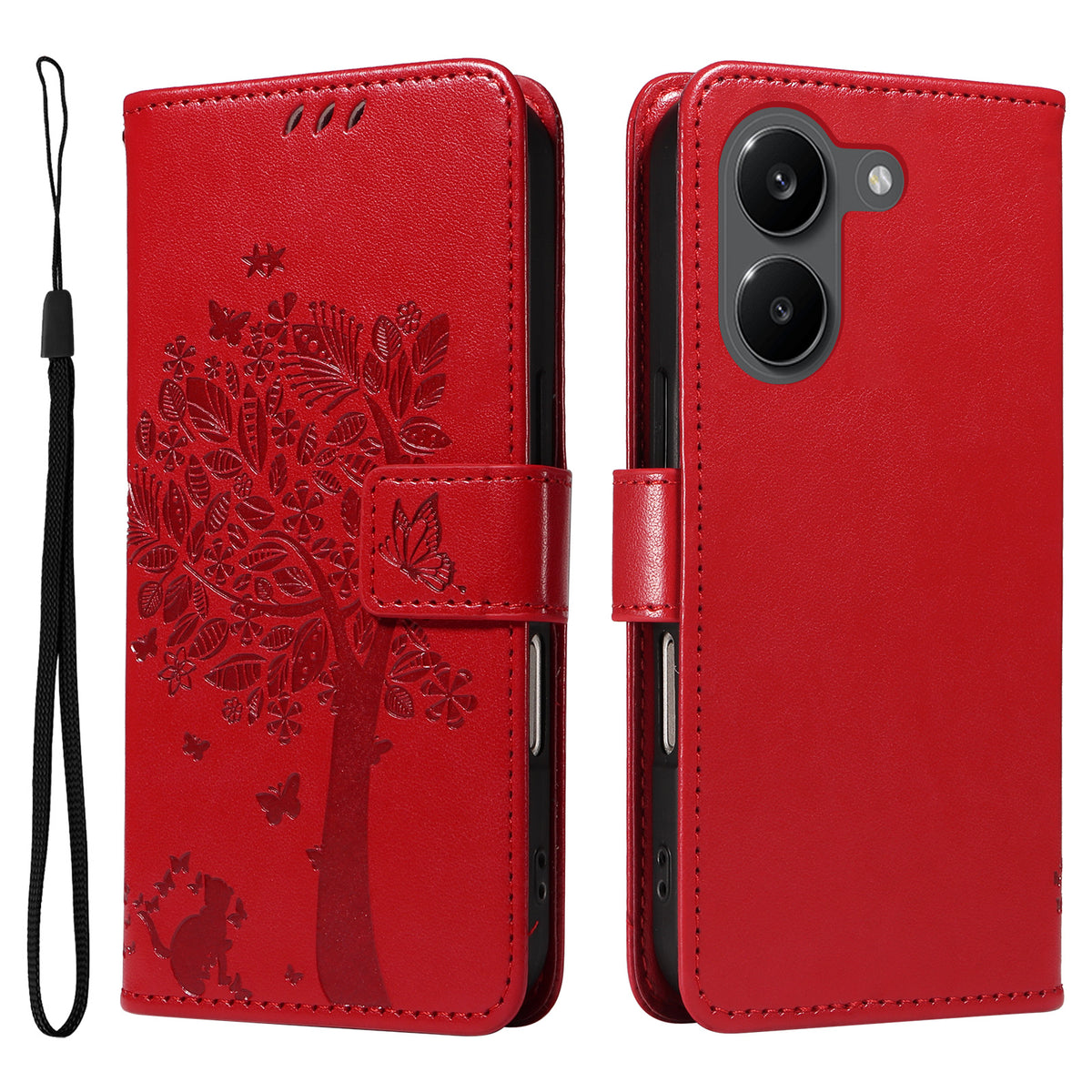 For Xiaomi Poco X8 Pro 5G / Xiaomi Redmi Turbo 5 5G Phone Case with Stand Cat Tree Pattern Leather Wallet Mobile Cover