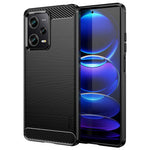 MOFI JK TPU Series-1 for Xiaomi Redmi Note 12 Pro+ 5G Carbon Fiber Texture Flexible TPU Case Anti-scratch Brushed Phone Back Cover