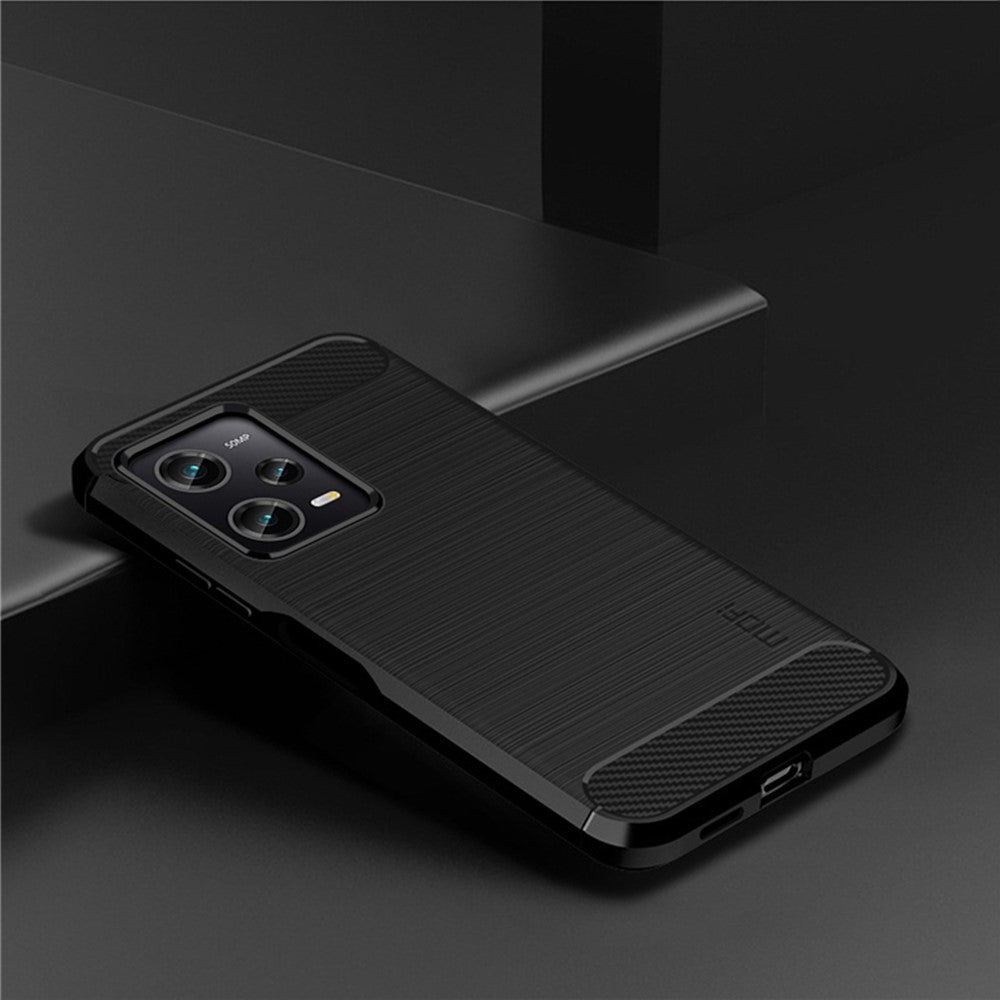 MOFI JK TPU Series-1 for Xiaomi Redmi Note 12 Pro+ 5G Carbon Fiber Texture Flexible TPU Case Anti-scratch Brushed Phone Back Cover