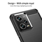 MOFI JK TPU Series-1 til Xiaomi Redmi Note 12 Pro+ 5G, fleksibelt TPU-cover med kulfibertekstur, ridsefast børstet bagside