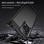 MOFI JK TPU Series-1 til Xiaomi Redmi Note 12 Pro+ 5G, fleksibelt TPU-cover med kulfibertekstur, ridsefast børstet bagside