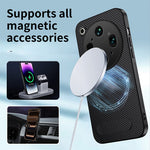 WANLONFENG Magnetiskt Skal För Oppo Find X9 Ultra 5G QT-serien Stativ Kolfiberstruktur PC TPU mobilskal