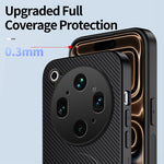 WANLONFENG Magnetiskt Skal För Oppo Find X9 Ultra 5G QT-serien Stativ Kolfiberstruktur PC TPU mobilskal