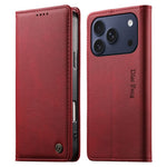 DIERFENG DF-019 for iPhone 18 Pro / 17 Pro Leather Wallet Case Card Slots RFID Blocking Magnetic Flip Cover