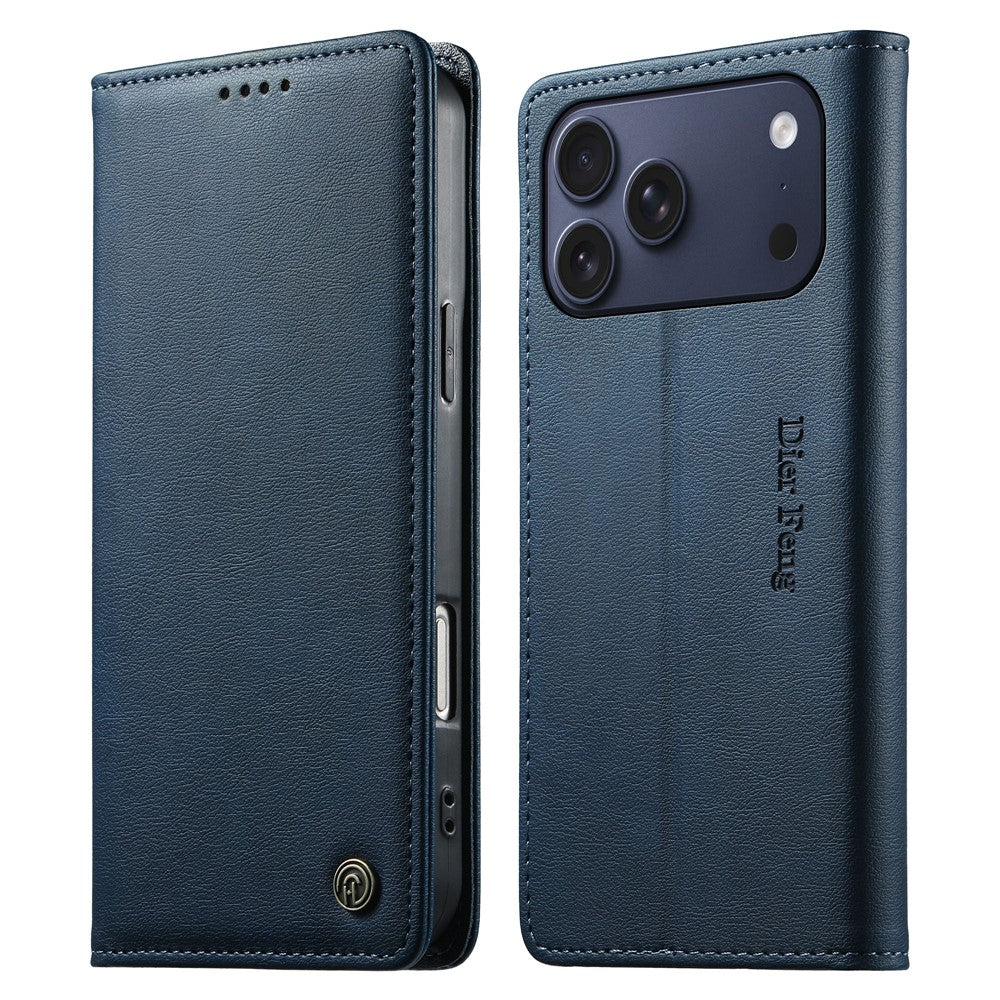 DIERFENG DF-019 til iPhone 18 Pro Max / 17 Pro Max Læderpung Etui Kortlommer RFID-Blokering Magnetisk Flip Cover