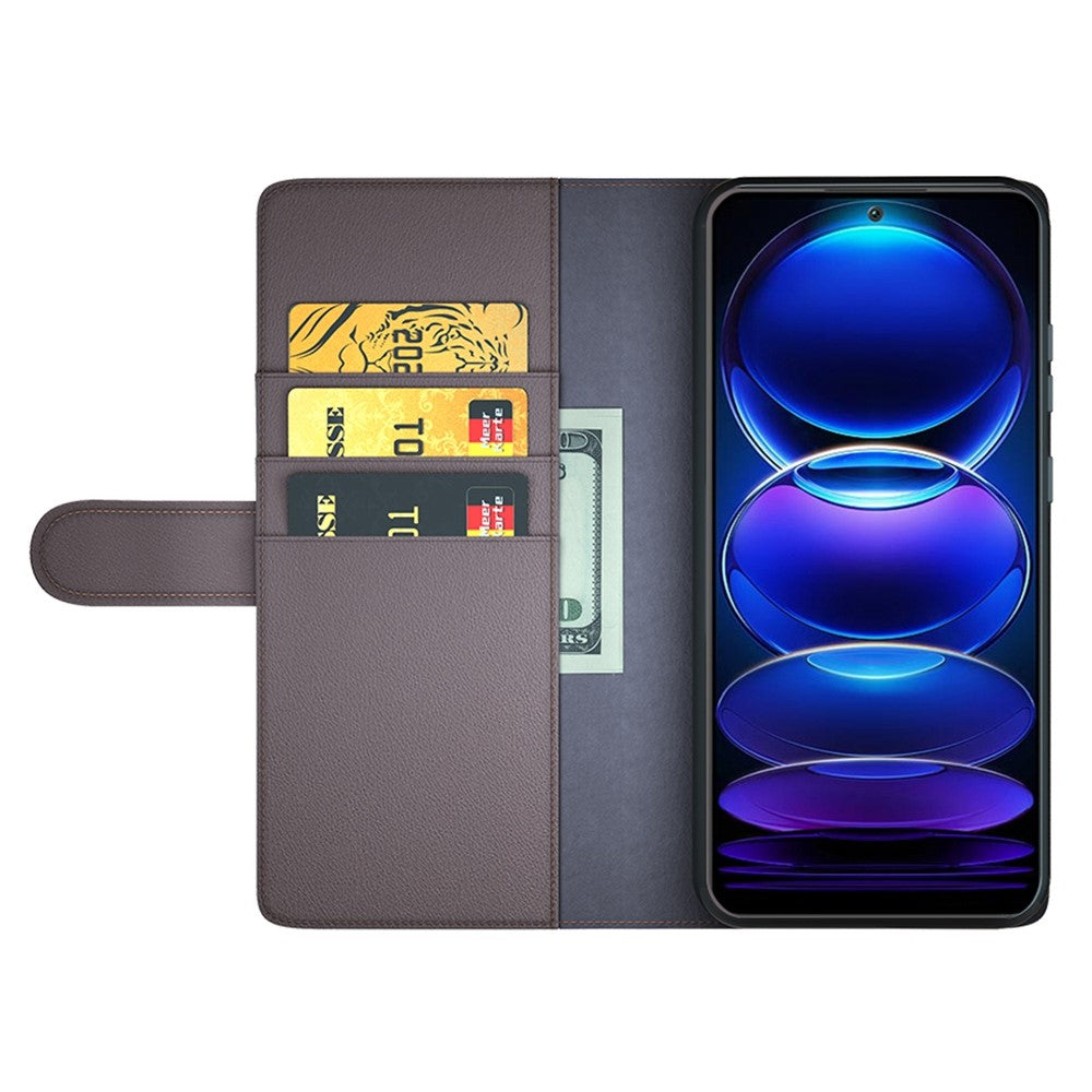 For Xiaomi Redmi Note 12 5G (Global) / (India) / (China) / Poco X5 5G Case Genuine Split Leather Phone Cover with Wallet
