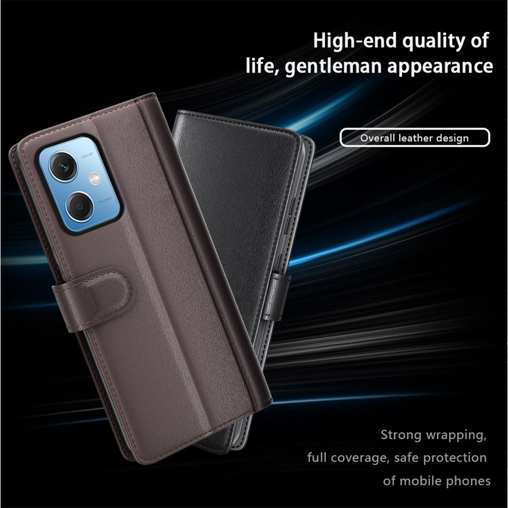 For Xiaomi Redmi Note 12 5G (Global) / (India) / (China) / Poco X5 5G Case Genuine Split Leather Phone Cover with Wallet