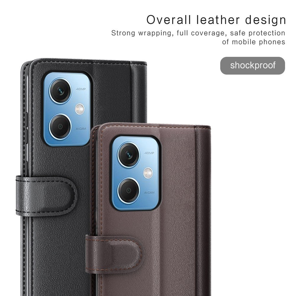 For Xiaomi Redmi Note 12 5G (Global) / (India) / (China) / Poco X5 5G Case Genuine Split Leather Phone Cover with Wallet