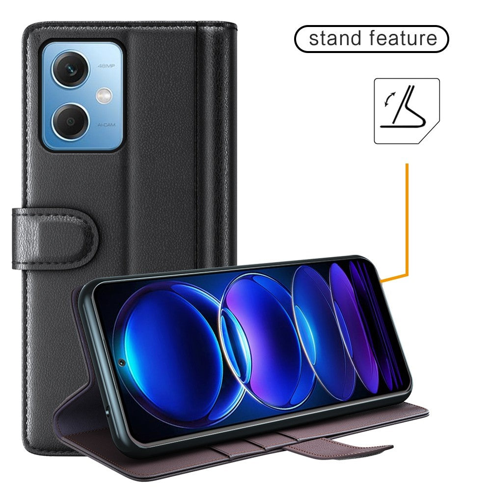 For Xiaomi Redmi Note 12 5G (Global) / (India) / (China) / Poco X5 5G Case Genuine Split Leather Phone Cover with Wallet