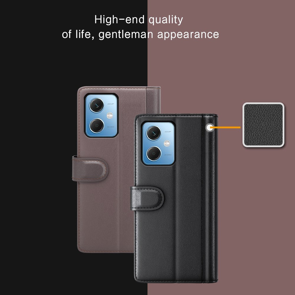 For Xiaomi Redmi Note 12 5G (Global) / (India) / (China) / Poco X5 5G Case Genuine Split Leather Phone Cover with Wallet