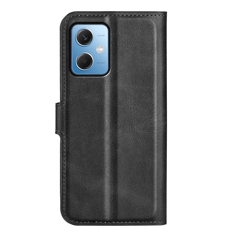 Mobilmobilskal för Xiaomi Redmi Note 12 5G (Global) / (Indien) / (Kina) / Poco X5 5G PU-läder, kalvtextur, stativ, magnetiskt fällbart mobilskal