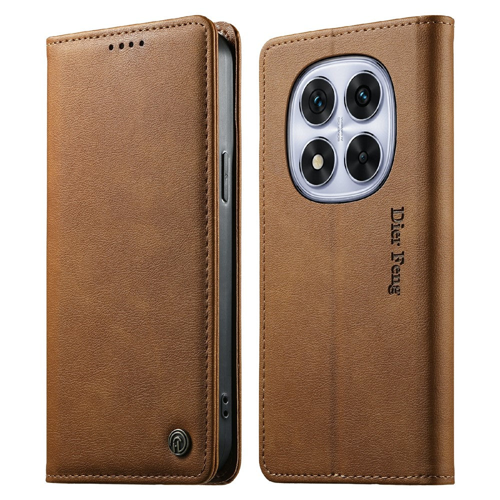 DIERFENG DF-019 Leather Wallet Case for Xiaomi Redmi Note 14 Pro 5G  /  Poco X7 5G Card Slots RFID Blocking Magnetic Flip Cover