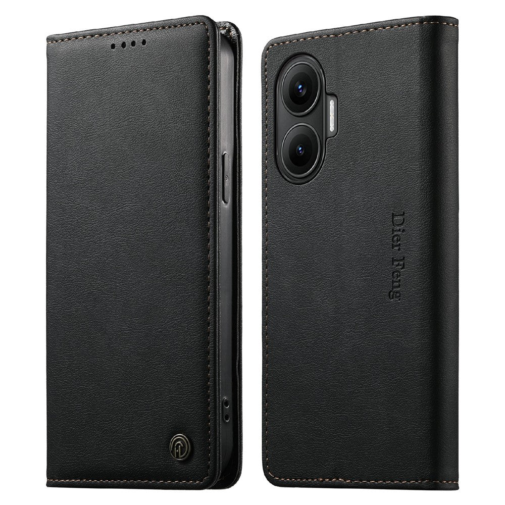 DIERFENG DF-019 Leather Wallet Case  for Xiaomi Redmi Turbo 4 Pro 5G  /  Poco F7 5G Card Slots RFID Blocking Magnetic Flip Cover