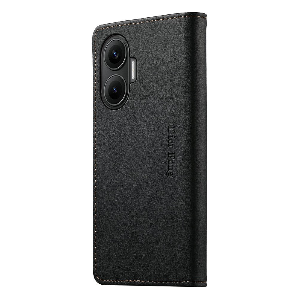 DIERFENG DF-019 Leather Wallet Case  for Xiaomi Redmi Turbo 4 Pro 5G  /  Poco F7 5G Card Slots RFID Blocking Magnetic Flip Cover