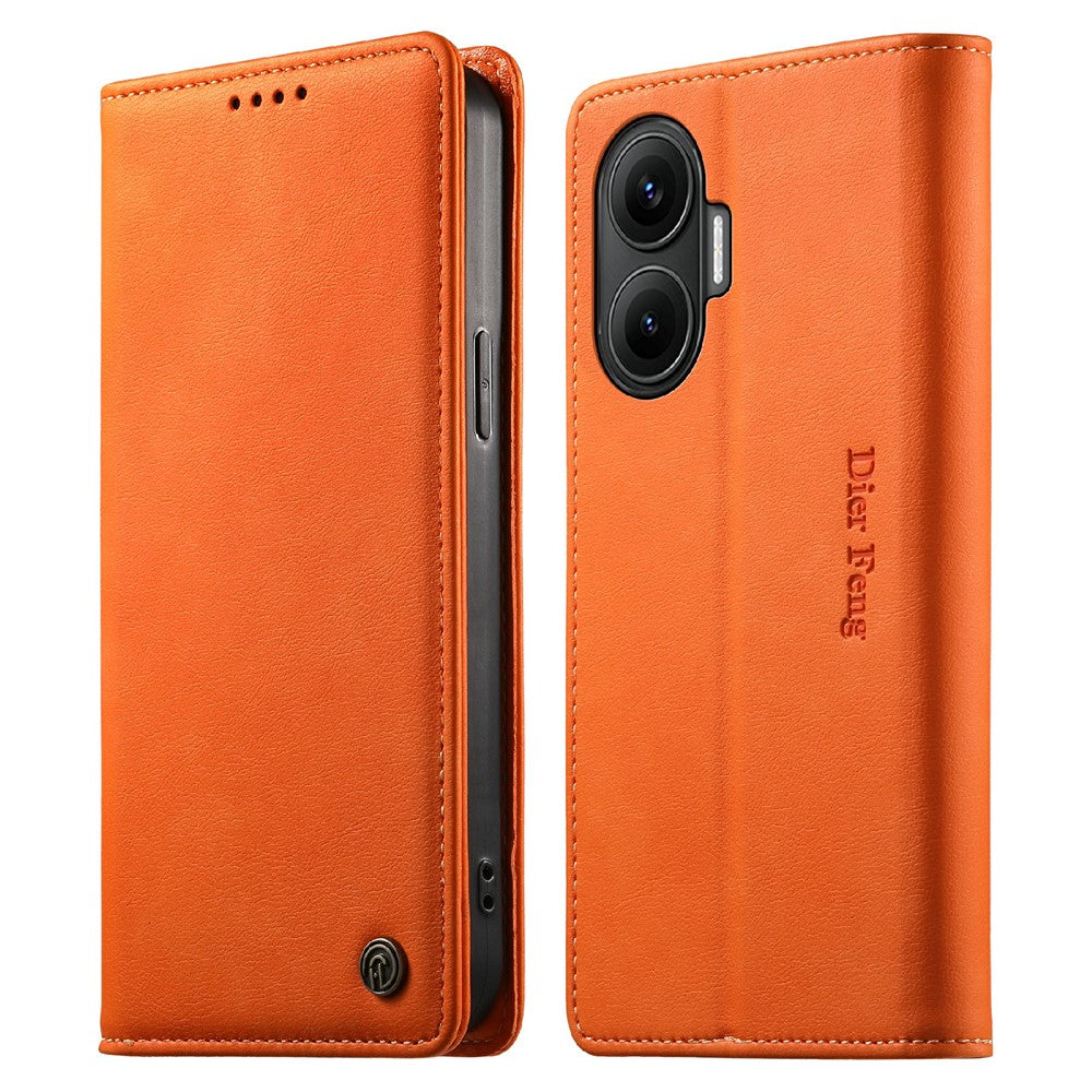 DIERFENG DF-019 Leather Wallet Case  for Xiaomi Redmi Turbo 4 Pro 5G  /  Poco F7 5G Card Slots RFID Blocking Magnetic Flip Cover