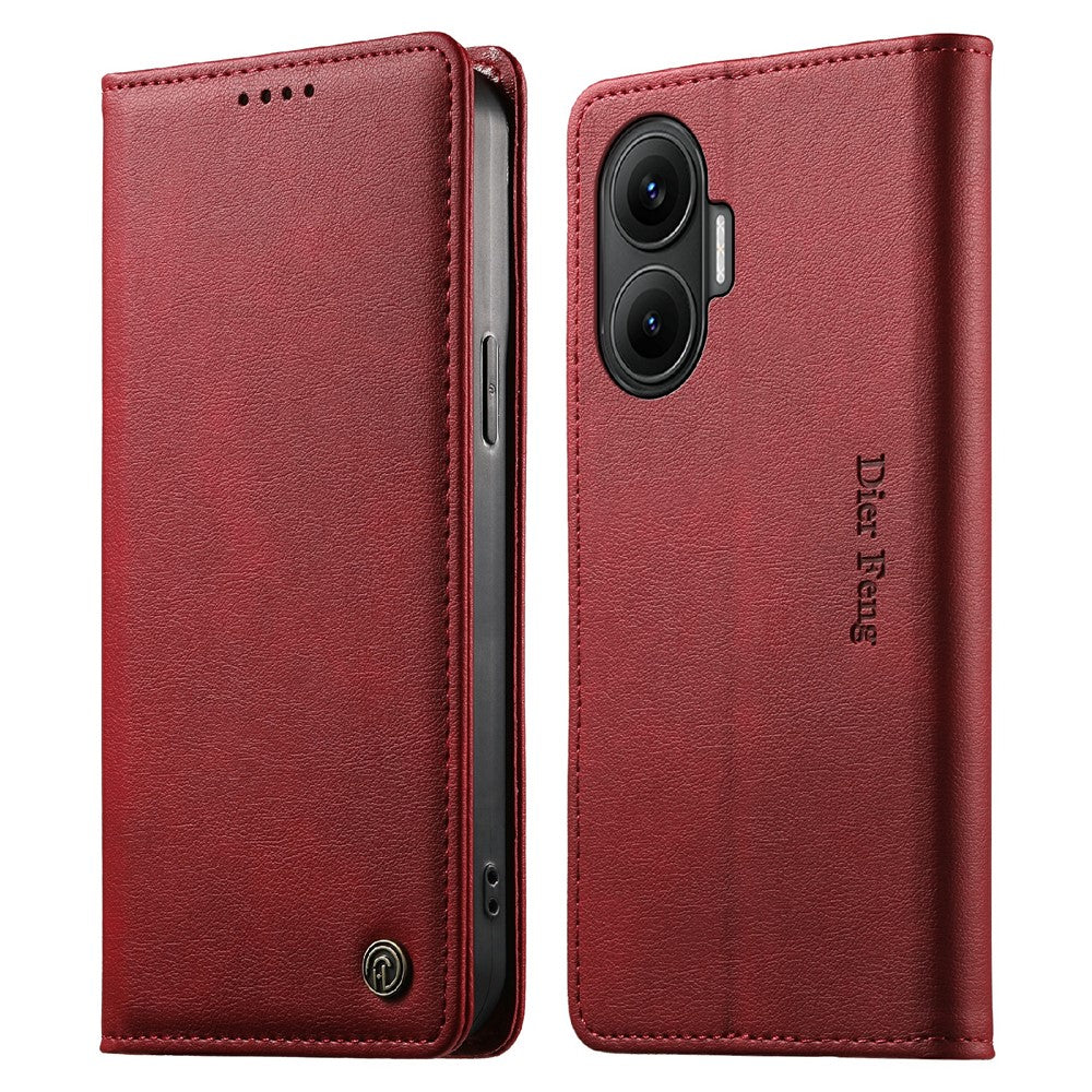 DIERFENG DF-019 Leather Wallet Case  for Xiaomi Redmi Turbo 4 Pro 5G  /  Poco F7 5G Card Slots RFID Blocking Magnetic Flip Cover