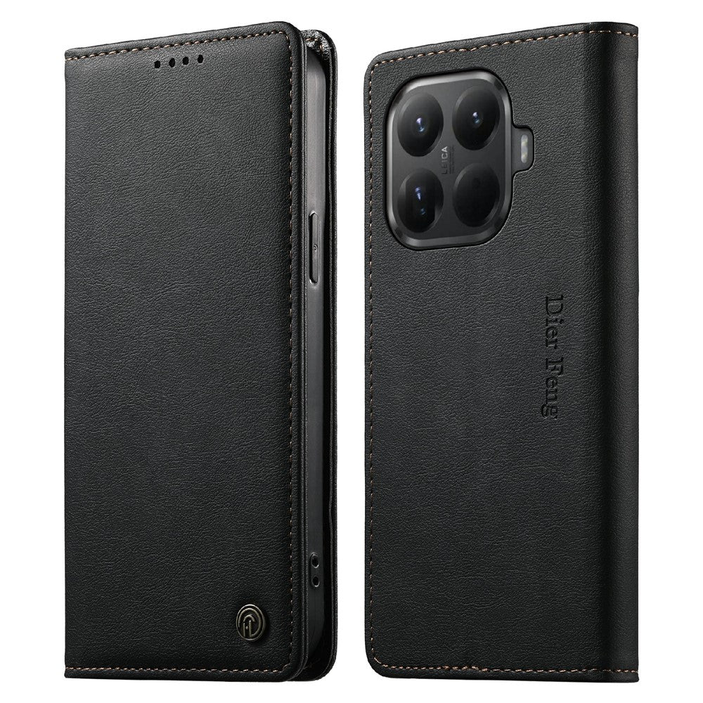 DIERFENG DF-019 for Xiaomi 15T Pro Leather Wallet Case Card Slots RFID Blocking Magnetic Flip Cover