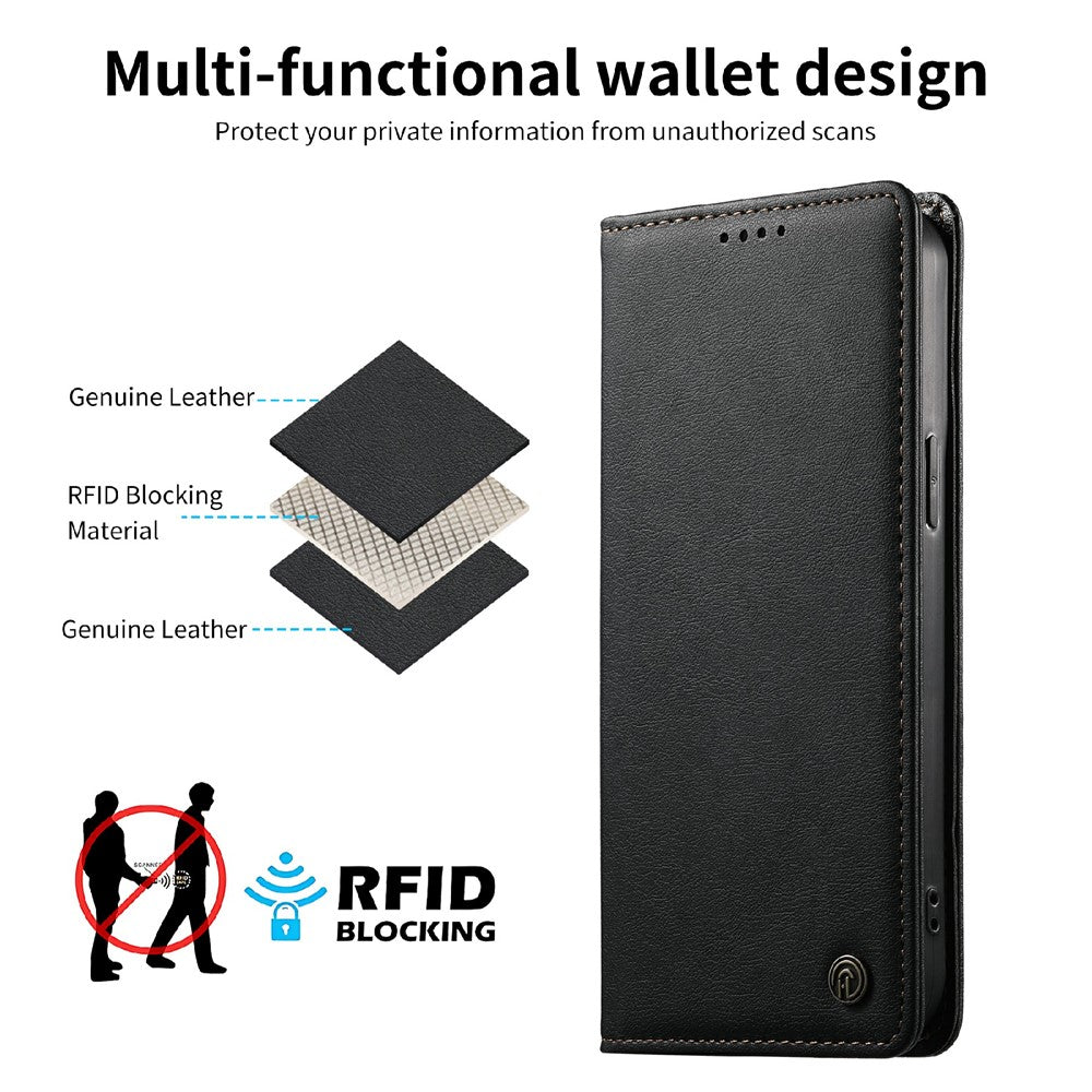 DIERFENG DF-019 for Xiaomi 15T Pro Leather Wallet Case Card Slots RFID Blocking Magnetic Flip Cover