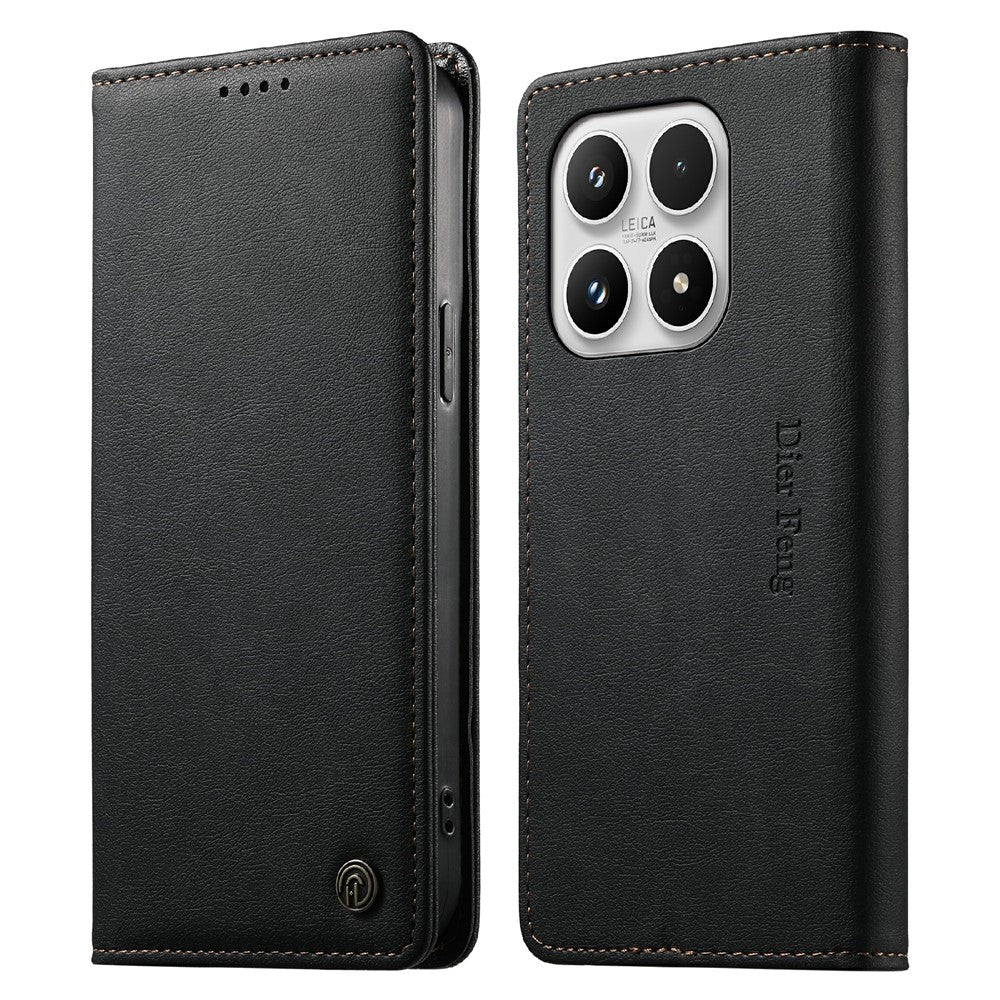 DIERFENG DF-019 for Xiaomi 17 Leather Wallet Case Card Slots RFID Blocking Magnetic Flip Cover