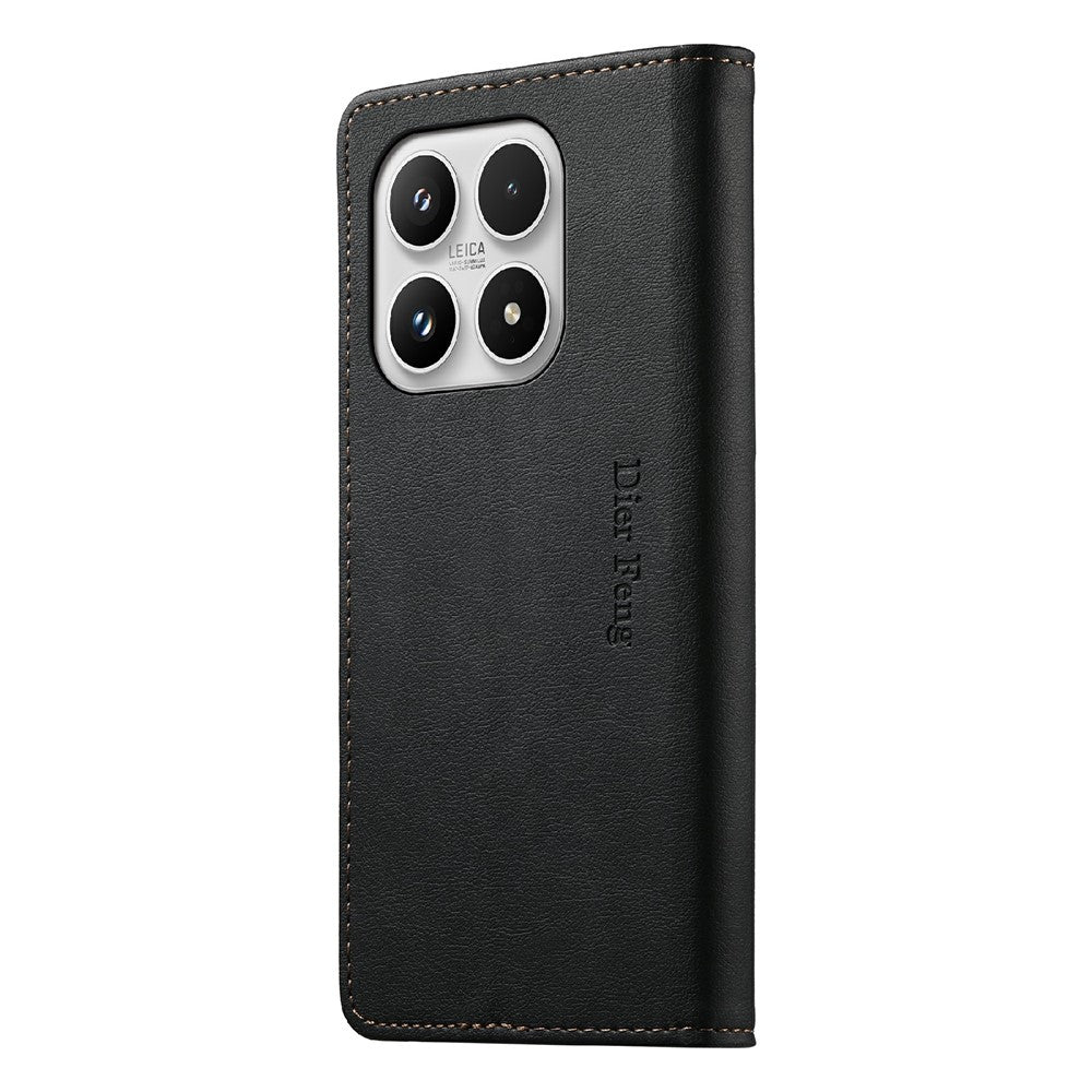 DIERFENG DF-019 for Xiaomi 17 Leather Wallet Case Card Slots RFID Blocking Magnetic Flip Cover