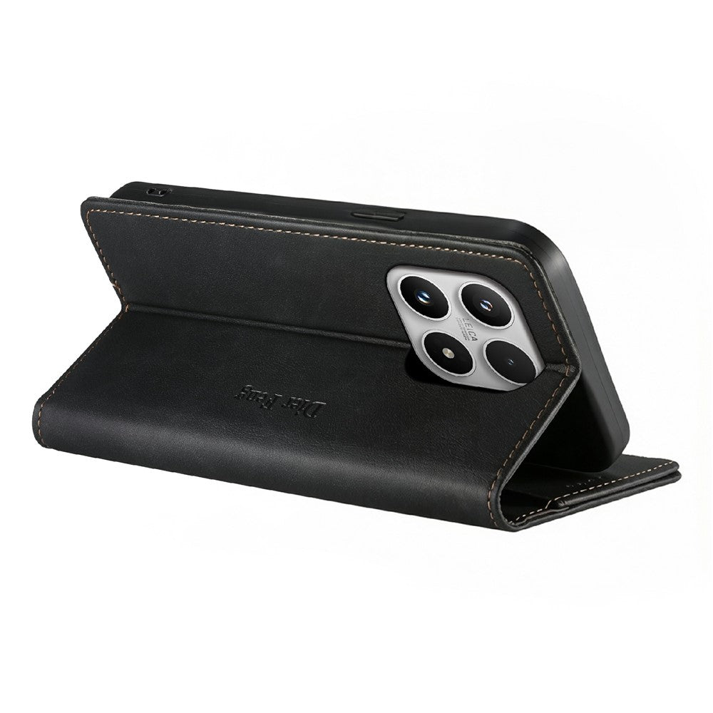 DIERFENG DF-019 for Xiaomi 17 Leather Wallet Case Card Slots RFID Blocking Magnetic Flip Cover