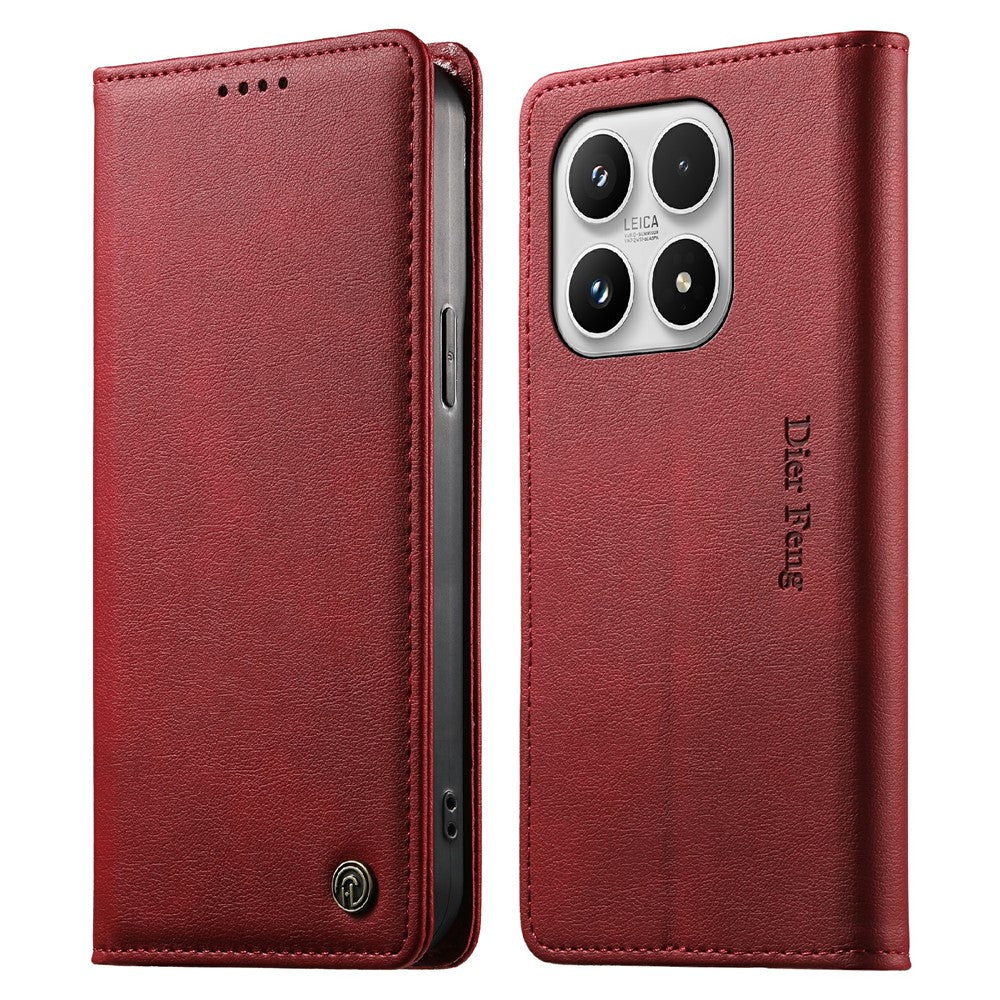 DIERFENG DF-019 for Xiaomi 17 Leather Wallet Case Card Slots RFID Blocking Magnetic Flip Cover