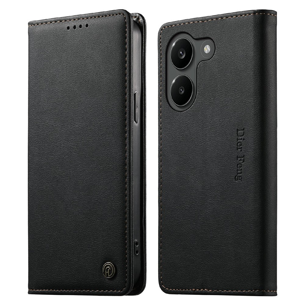 DIERFENG DF-019 for Xiaomi Poco X8 Pro 5G  /  Redmi Turbo 5 5G Leather Wallet Case Card Slots RFID Blocking Magnetic Flip Cover