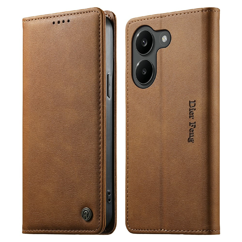 DIERFENG DF-019 for Xiaomi Poco X8 Pro 5G  /  Redmi Turbo 5 5G Leather Wallet Case Card Slots RFID Blocking Magnetic Flip Cover