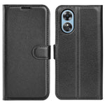 For Oppo A17 4G / A17k 4G PU Leather Stand Wallet Cell Phone Cover Flip Anti-dust Litchi Texture Phone Case