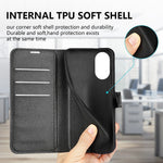 For Oppo A17 4G / A17k 4G PU Leather Stand Wallet Cell Phone Cover Flip Anti-dust Litchi Texture Phone Case