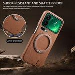 For Xiaomi 17 Pro Magnetic Case PC PU Phone Cover with 360 Rotating Ring Kickstand