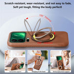 For Xiaomi 17 Pro Magnetic Case PC PU Phone Cover with 360 Rotating Ring Kickstand