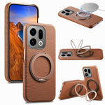 For Oppo Find X9 5G Magnetic Case PC PU Phone Cover with 360 Rotating Ring Kickstand