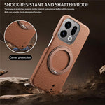 For Oppo Find X9 5G Magnetic Case PC PU Phone Cover with 360 Rotating Ring Kickstand