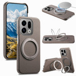For Oppo Find X9 5G Magnetic Case PC PU Phone Cover with 360 Rotating Ring Kickstand