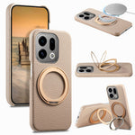 For Oppo Find X9 5G Magnetic Case PC PU Phone Cover with 360 Rotating Ring Kickstand