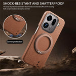 For Oppo Find X9 Pro 5G Magnetic Case PC PU Phone Cover with 360 Rotating Ring Kickstand