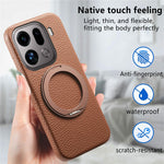 For Oppo Find X9 Pro 5G Magnetic Case PC PU Phone Cover with 360 Rotating Ring Kickstand