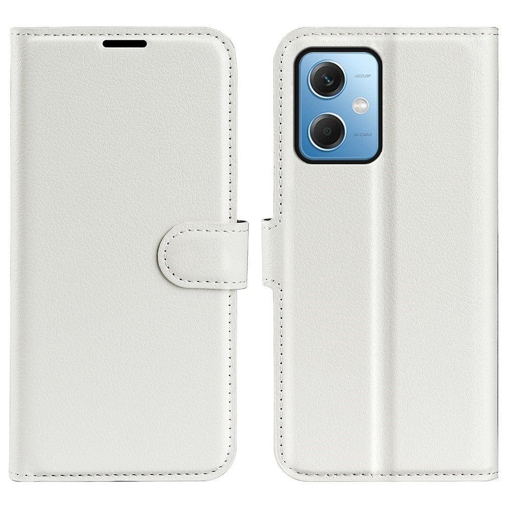 Xiaomi Redmi Note 12 5G (Global) / (Indien) / (Kina) / Poco X5 5G Fullt skyddande skal med fällbart lock, reptåligt litchi-textur, PU-läder, stativ, plånboksfodral