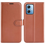 Xiaomi Redmi Note 12 5G (Global) / (Indien) / (Kina) / Poco X5 5G Fullt skyddande skal med fällbart lock, reptåligt litchi-textur, PU-läder, stativ, plånboksfodral